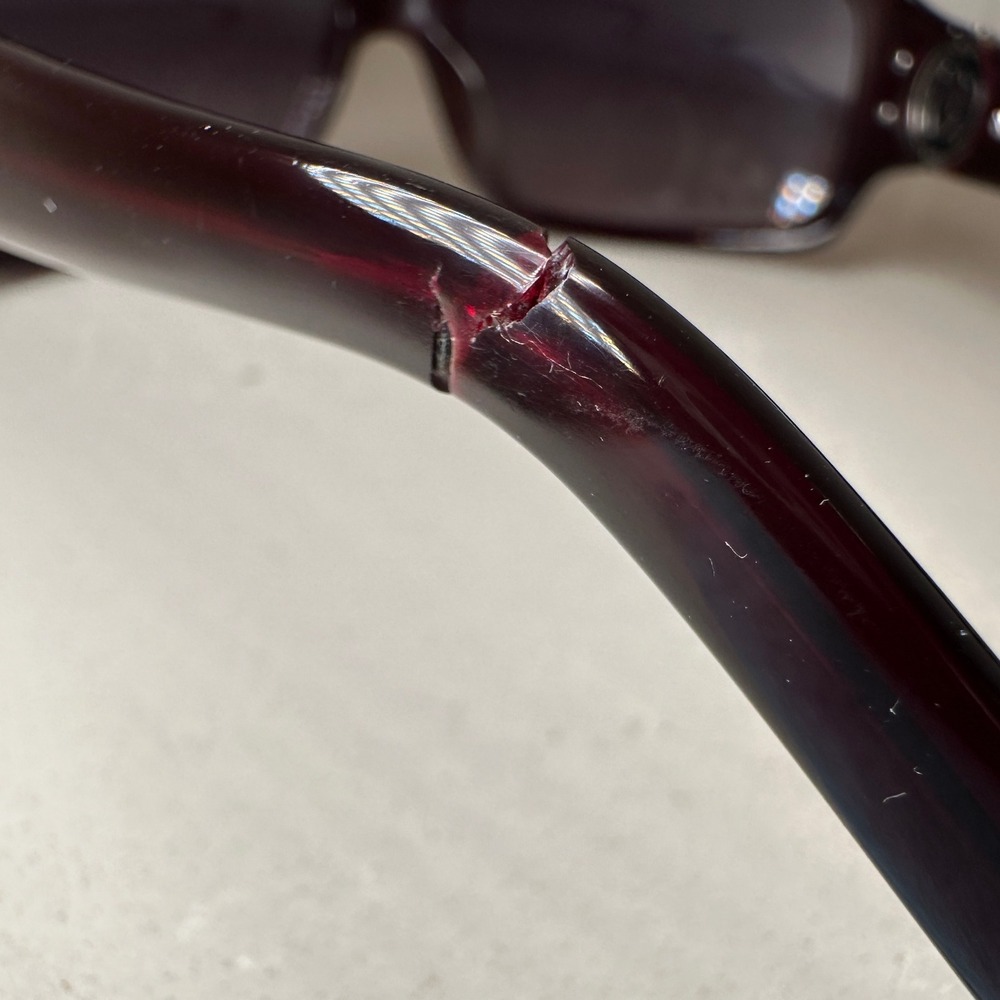 Vintage Y2K GUCCI Sunglasses Womens Burgundy Square Ball Joint Hinge Safilo - Picture 8 of 13